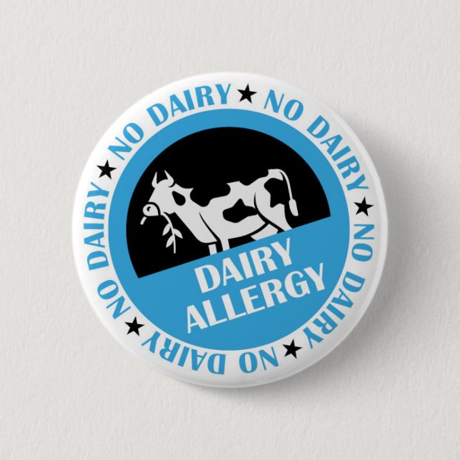 Macaron Rond 5 Cm Insigne d'allergie laitière (Devant)