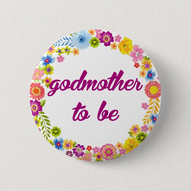 Macaron Rond 5 Cm Insigne de baby shower - marraine à être (Devant)