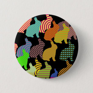 Macaron Rond 5 Cm Insigne de bouton de lapins