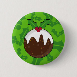Macaron Rond 5 Cm Insigne de bouton de pudding de Noël