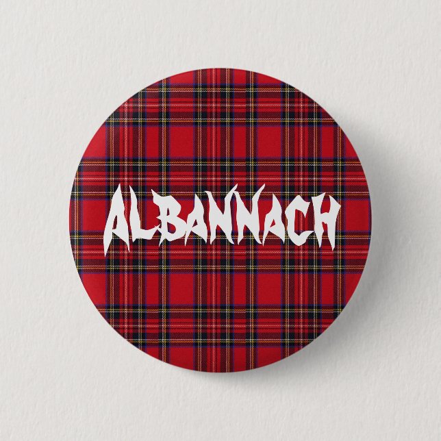 Macaron Rond 5 Cm Insigne de bouton de tartan d'Albannach (Devant)