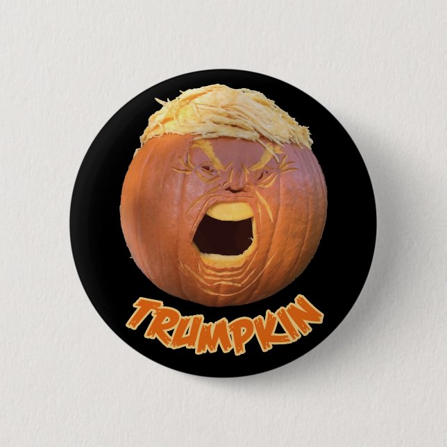 Macaron Rond 5 Cm Insigne de bouton de Trumpkin Halloween (Devant)