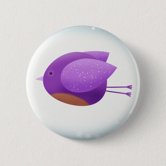 Macaron Rond 5 Cm Insigne de bouton d'oiseaux en vol - (Devant)