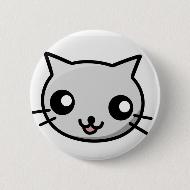 Macaron Rond 5 Cm Insigne de chat de Kawaii (Devant)