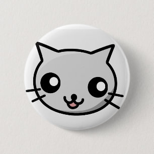Macaron Rond 5 Cm Insigne de chat de Kawaii