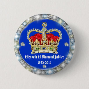 Macaron Rond 5 Cm Insigne de couronne de jubilé de diamant