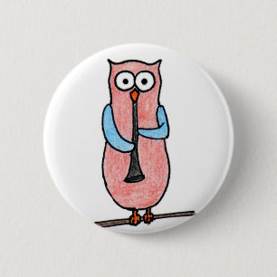 Macaron Rond 5 Cm Insigne de hibou