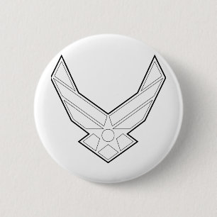 Macaron Rond 5 Cm Insigne de la Force aérienne - Blanc