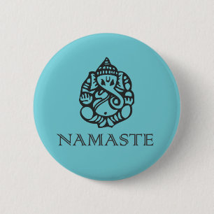 Macaron Rond 5 Cm Insigne de Namaste Ganesh