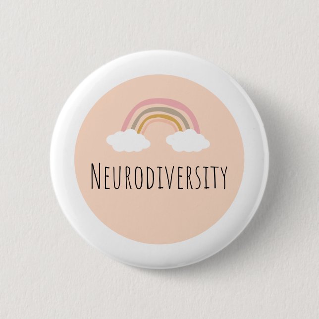 Macaron Rond 5 Cm Insigne de neurodiversité (Devant)