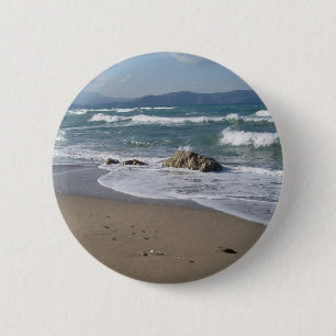 Macaron Rond 5 Cm Insigne de paysage marin/Pin