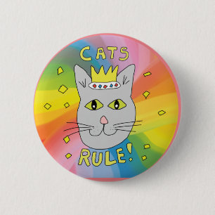 Macaron Rond 5 Cm Insigne de pin de règle de chats