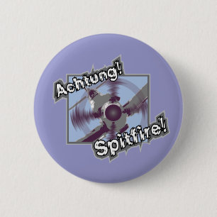 Macaron Rond 5 Cm Insigne de Pin de Spitfire d'Achtung