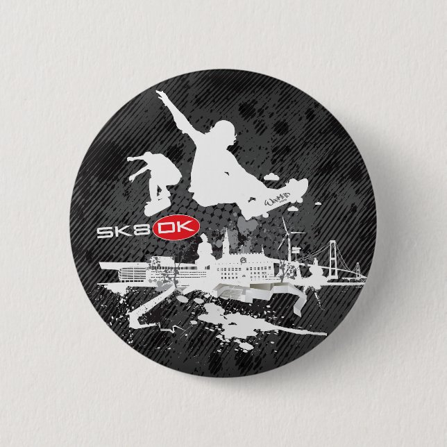 Macaron Rond 5 Cm Insigne de SK8DK (Devant)