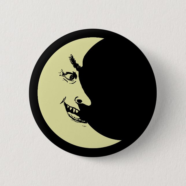 Macaron Rond 5 Cm Insigne déplaisant de croissant de lune (Devant)
