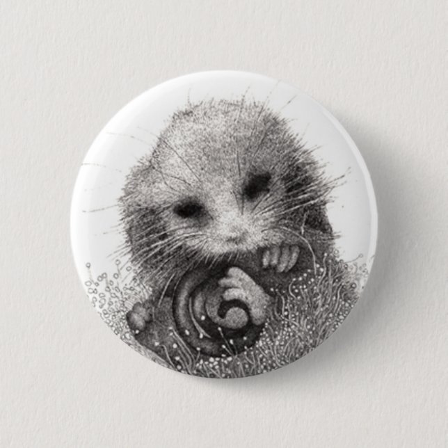 Macaron Rond 5 Cm Insigne d'opossum (Devant)