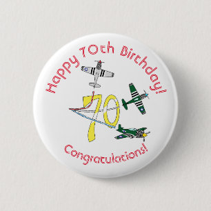 Macaron Rond 5 Cm Insigne du 70e anniversaire des Mustangs