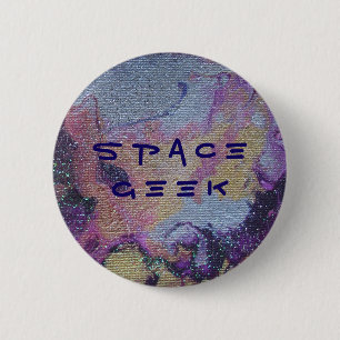 Macaron Rond 5 Cm Insigne du Geek spatial