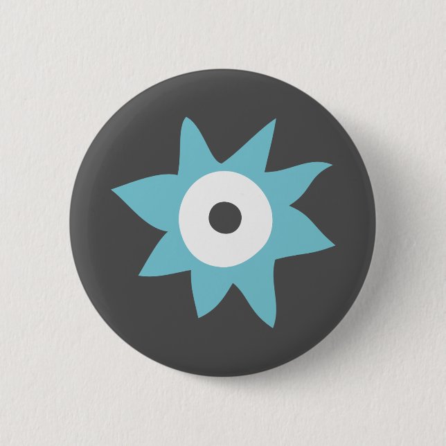 Macaron Rond 5 Cm Insigne du monstre bleu Cute (Devant)