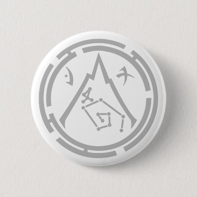 Macaron Rond 5 Cm Insigne Gris Gris Garde Scarlet (Devant)