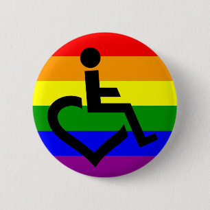 Macaron Rond 5 Cm Insigne handicapé de fierté de LGBT