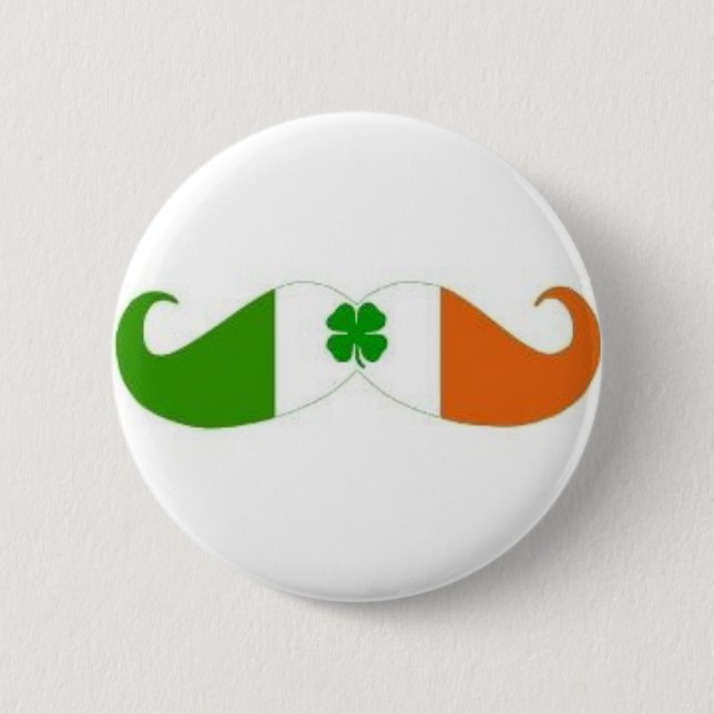Macaron Rond 5 Cm Insigne irlandais de moustache (Devant)