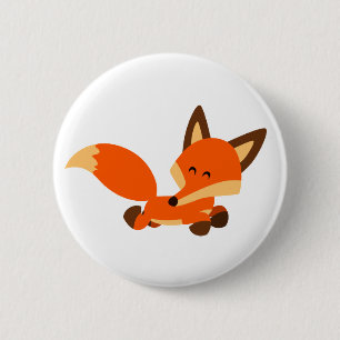 Macaron Rond 5 Cm Insigne mignon de bouton de Fox de bande dessinée