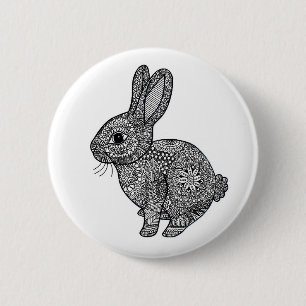 Macaron Rond 5 Cm Insigne modelé de Pin de lapin