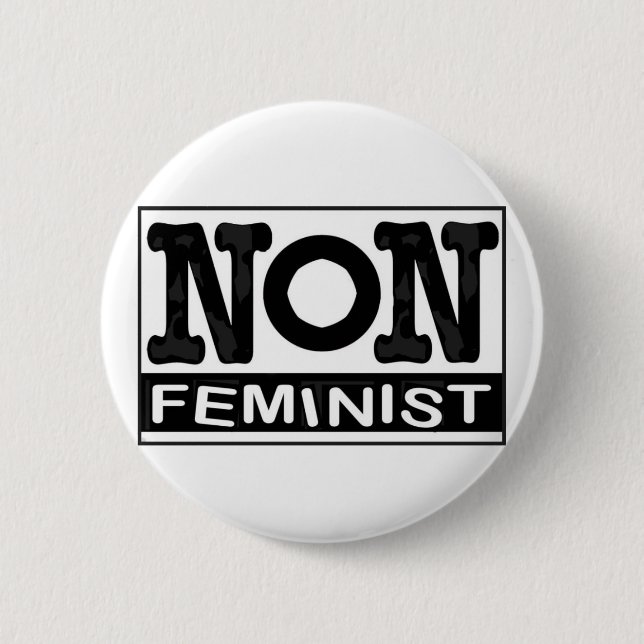 Macaron Rond 5 Cm insigne Non-féministe de logo (Devant)