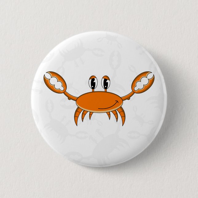 Macaron Rond 5 Cm Insigne orange mignon de bouton de crabe (Devant)