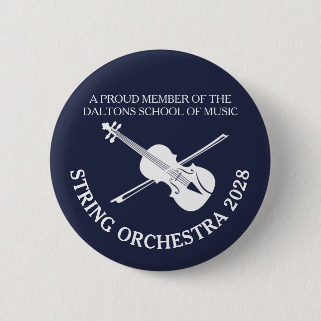 Macaron Rond 5 Cm Insigne personnalisé d'orchestre de ficelles de (Devant)
