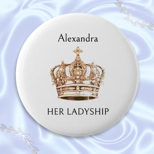 Macaron Rond 5 Cm Insigne Personnalisé Humour Couronne Son Altesse