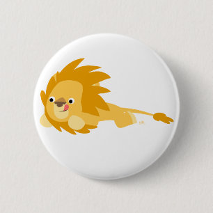 Macaron Rond 5 Cm Insigne plein d'entrain mignon de bouton de lion