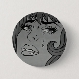 Macaron Rond 5 Cm Insigne pleurant d'art de bruit de fille
