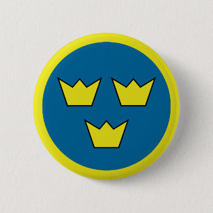Macaron Rond 5 Cm Insigne suédois trois couronnes