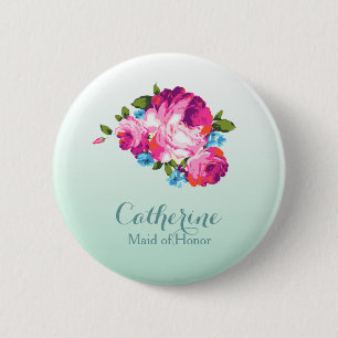 Macaron Rond 5 Cm Insignes en bon état floraux lumineux de