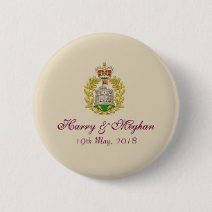 Macaron Rond 5 Cm Insignes royaux de bouton de Harry et de mariage