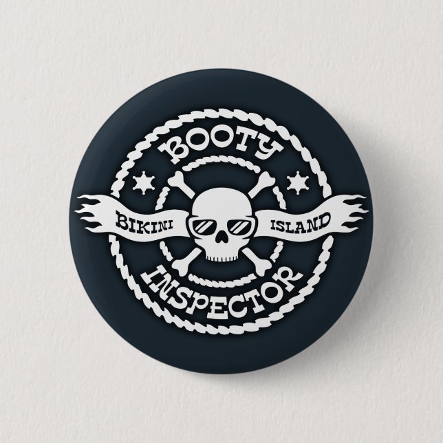 Macaron Rond 5 Cm Inspecteur de butin d'île de bikini (Devant)