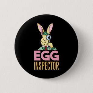 Macaron Rond 5 Cm Inspecteur des oeufs Lapin de Pâques Funny Lapin l