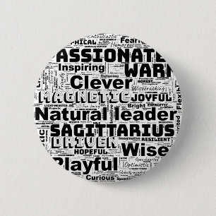 Macaron Rond 5 Cm Inspiration de nuage de mots du zodiaque Sagittair