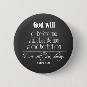 Macaron Rond 5 Cm Inspirationnal God Will Quota avec Bible Verset