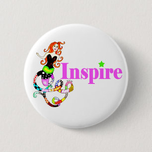 Macaron Rond 5 Cm Inspirez le bouton "Girly" de sirène