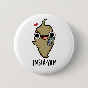 Macaron Rond 5 Cm Insta-yam Funny Social Media Veggie Pun