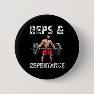 Macaron Rond 5 Cm Instructeur de gym croyances chrétiennes bodybuild