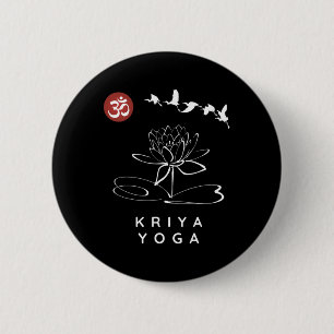 Macaron Rond 5 Cm Instructrice de Kriya Yoga Conception pour débutan
