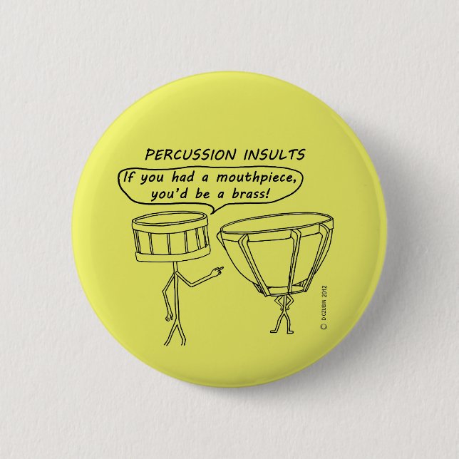Macaron Rond 5 Cm Insultes de percussion (Devant)