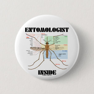 Macaron Rond 5 Cm Intérieur d'entomologiste (anatomie de moustique)