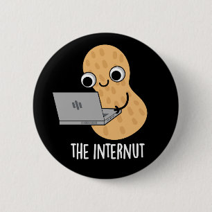 Macaron Rond 5 Cm Internut Funny Internet Peanut Pun Dark BG