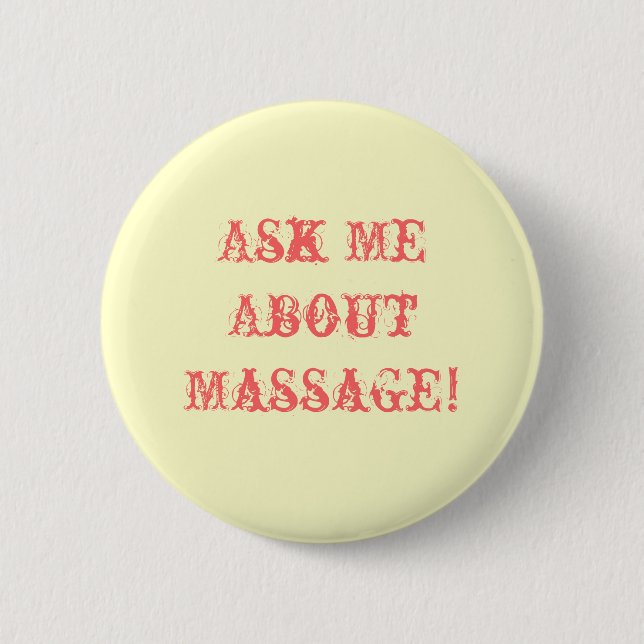 Macaron Rond 5 Cm Interrogez-moi au sujet du massage ! (Devant)