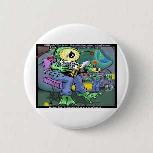 Macaron Rond 5 Cm Invasion de la Terre 4 Débutants Cadeaux Drôles T-